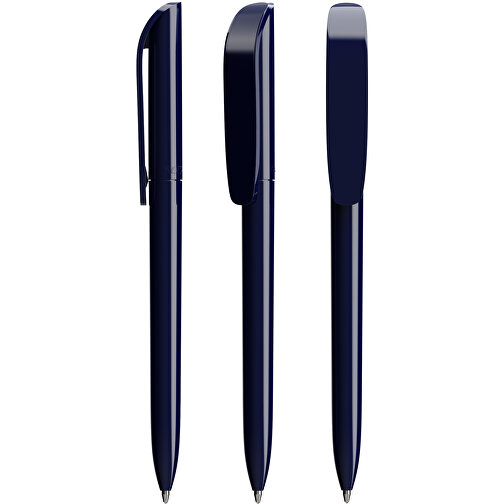 BIC® Super Clip Kugelschreiber Siebdruck , BiC, marineblau, Kunststoff, 14,40cm x 1,20cm (Länge x Breite), Bild 4