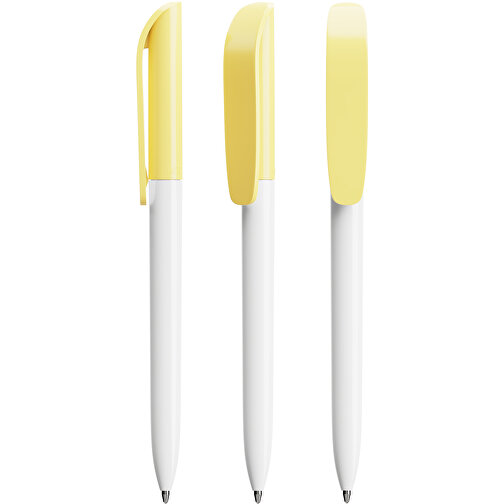 BIC® Super Clip Kugelschreiber Digital , BiC, weiß/pastelgelb, Kunststoff, 14,40cm x 1,20cm (Länge x Breite), Bild 4