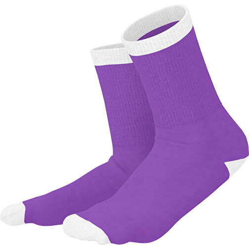 Boris - Die Premium Tennis Socke , lavendellila / weiß, 85% Natur Baumwolle, 12% regeniertes umwelftreundliches Polyamid, 3% Elastan, 36,00cm x 0,40cm x 8,00cm (Länge x Höhe x Breite), Bild 1