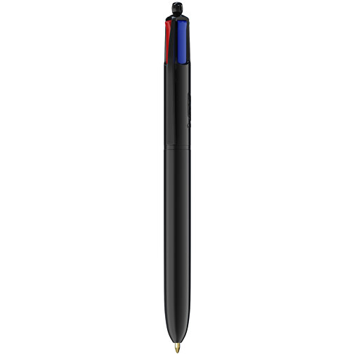 BIC® 4 Colours Kugelschreiber Siebdruck , BiC, schwarz, Kunststoff, 14,40cm x 1,60cm (Länge x Breite), Bild 1