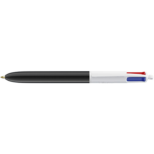 BIC® 4 Colours Kugelschreiber Siebdruck , BiC, weiss/schwarz, Kunststoff, 14,40cm x 1,60cm (Länge x Breite), Bild 3
