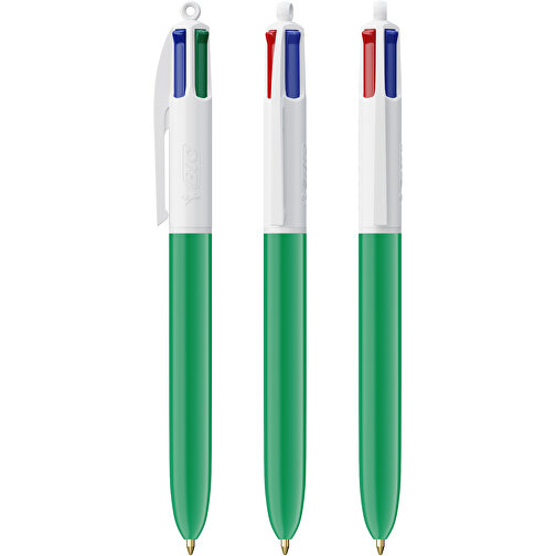 BIC® 4 Colours Kugelschreiber Digital , BiC, weiß/grün, Kunststoff, 14,40cm x 1,60cm (Länge x Breite), Bild 4