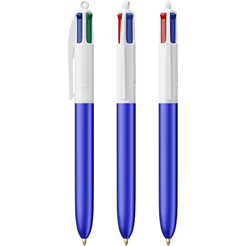 BIC® 4 Colours Glacé Siebdruck , BiC, blau glacé/weiß, Kunststoff, 14,40cm x 1,60cm (Länge x Breite), Bild 4