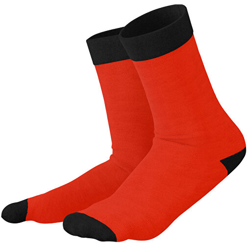 Adam - Die Premium Business Socke , rot / schwarz, 85% Natur Baumwolle, 12% regeniertes umwelftreundliches Polyamid, 3% Elastan, 36,00cm x 0,40cm x 8,00cm (Länge x Höhe x Breite), Bild 1