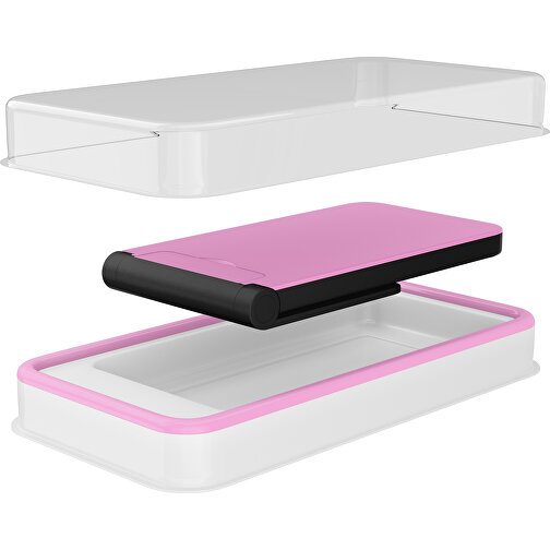 WirelessView - Der Klapp-Ständer Mit Kabellosem Ladegerät , rosa / schwarz, Kunststoff, 13,60cm x 1,30cm x 7,30cm (Länge x Höhe x Breite), Bild 3