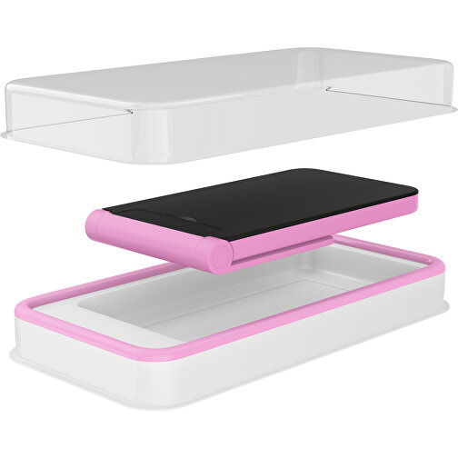 WirelessView - Der Klapp-Ständer Mit Kabellosem Ladegerät , schwarz / rosa, Kunststoff, 13,60cm x 1,30cm x 7,30cm (Länge x Höhe x Breite), Bild 3