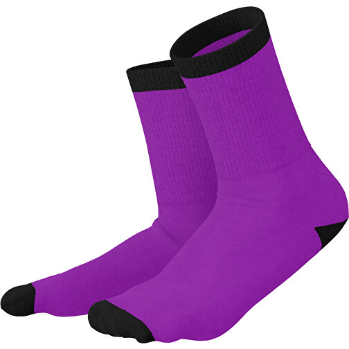 Boris - Die Premium Tennis Socke , dunkelmagenta / schwarz, 85% Natur Baumwolle, 12% regeniertes umwelftreundliches Polyamid, 3% Elastan, 36,00cm x 0,40cm x 8,00cm (Länge x Höhe x Breite), Bild 1