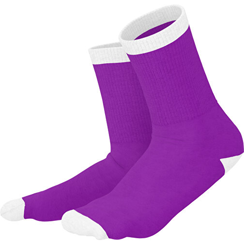 Boris - Die Premium Tennis Socke , dunkelmagenta / weiß, 85% Natur Baumwolle, 12% regeniertes umwelftreundliches Polyamid, 3% Elastan, 36,00cm x 0,40cm x 8,00cm (Länge x Höhe x Breite), Bild 1