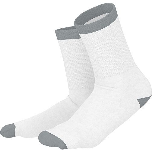 Boris - Die Premium Tennis Socke , weiß / silber, 85% Natur Baumwolle, 12% regeniertes umwelftreundliches Polyamid, 3% Elastan, 36,00cm x 0,40cm x 8,00cm (Länge x Höhe x Breite), Bild 1