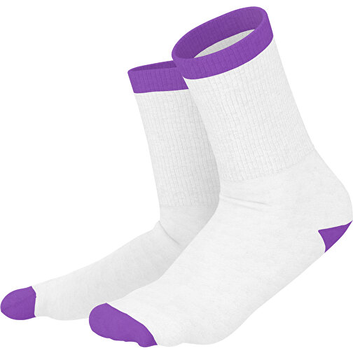 Boris - Die Premium Tennis Socke , weiss / lavendellila, 85% Natur Baumwolle, 12% regeniertes umwelftreundliches Polyamid, 3% Elastan, 36,00cm x 0,40cm x 8,00cm (Länge x Höhe x Breite), Bild 1