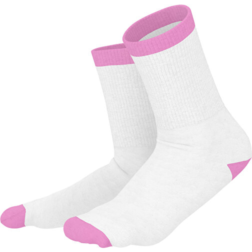 Boris - Die Premium Tennis Socke , weiss / rosa, 85% Natur Baumwolle, 12% regeniertes umwelftreundliches Polyamid, 3% Elastan, 36,00cm x 0,40cm x 8,00cm (Länge x Höhe x Breite), Bild 1