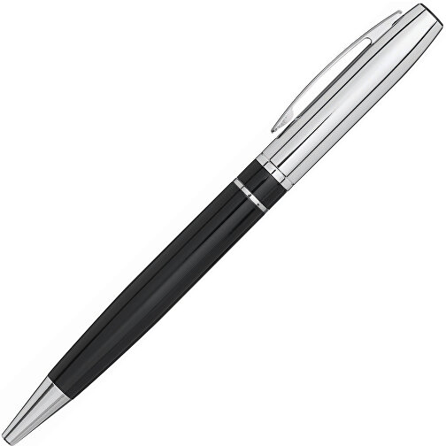 Metall-Kugelschreiber SILVER LINE , schwarz, recycelter Stahl / Messing, 14,00cm (Länge), Bild 4