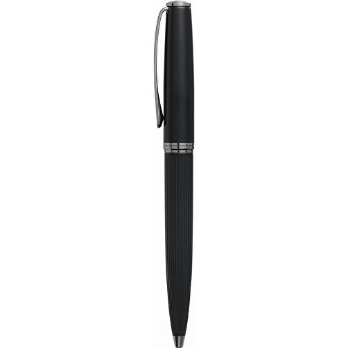 Metall-Kugelschreiber BLACK PEARL , schwarz, Stahl / Messing, 14,00cm (Länge), Bild 2
