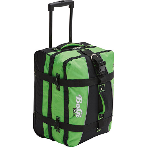 Trolley-Reisetasche BoGi S , grün, schwarz, 600D Polyester / Rib Stop, 48,00cm x 25,00cm x 34,00cm (Länge x Höhe x Breite), Bild 2