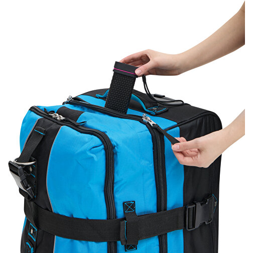 Trolley-Reisetasche BoGi XL , blau, schwarz, 600D Polyester / Rib Stop, 82,00cm x 35,00cm x 39,00cm (Länge x Höhe x Breite), Bild 15