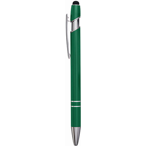 Aluminium-Kugelschreiber MERCHANT , grün, Aluminium / Silikon, 14,20cm (Länge), Bild 1