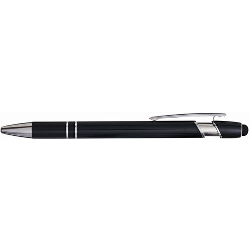 Aluminium-Kugelschreiber MERCHANT , schwarz, Aluminium / Silikon, 14,20cm (Länge), Bild 3