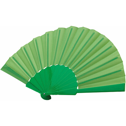 Faltbarer Fächer COOL RPET , grün, Kunststoff / Polyester, 41,00cm x 22,00cm (Länge x Breite), Bild 1