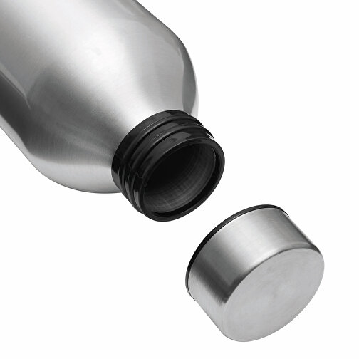 Aluminium-Trinkflasche JUMBO TRANSIT , silber, Aluminium / Edelstahl / PP / Silikon, 22,50cm (Länge), Bild 5