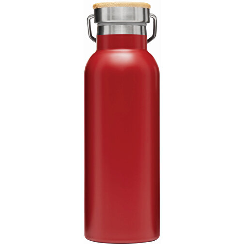 Vakuum-Trinkflasche ECO FLAVOUR , rot, Edelstahl / Bambus / Silikon, 22,30cm (Länge), Bild 2