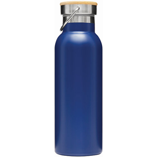 Vakuum-Trinkflasche ECO FLAVOUR , marineblau, Edelstahl / Bambus / Silikon, 22,30cm (Länge), Bild 3