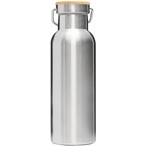 Vakuum-Trinkflasche ECO FLAVOUR , silber, Edelstahl / Bambus / Silikon, 22,30cm (Länge), Bild 2