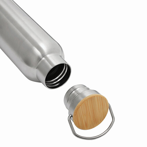 Vakuum-Trinkflasche ECO FLAVOUR , silber, Edelstahl / Bambus / Silikon, 22,30cm (Länge), Bild 6