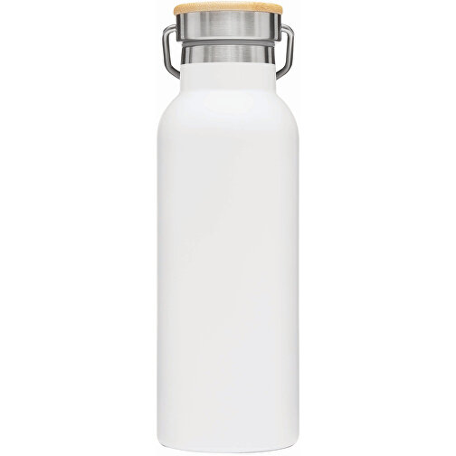 Vakuum-Trinkflasche ECO FLAVOUR , weiss, Edelstahl / Bambus / Silikon, 22,30cm (Länge), Bild 2