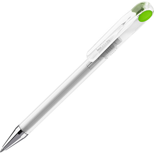 Prodir DS1 TTC Twist Kugelschreiber , Prodir, transparent / grün, Kunststoff/Metall, 14,10cm x 1,40cm (Länge x Breite), Bild 1