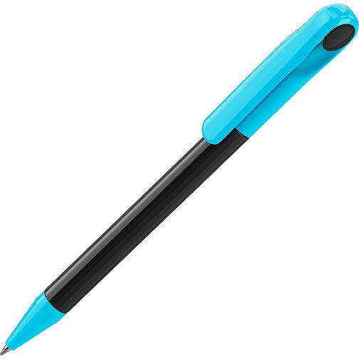 Prodir DS1 TPP Twist Kugelschreiber , Prodir, schwarz poliert / cyanblau, Kunststoff, 14,10cm x 1,40cm (Länge x Breite), Bild 1