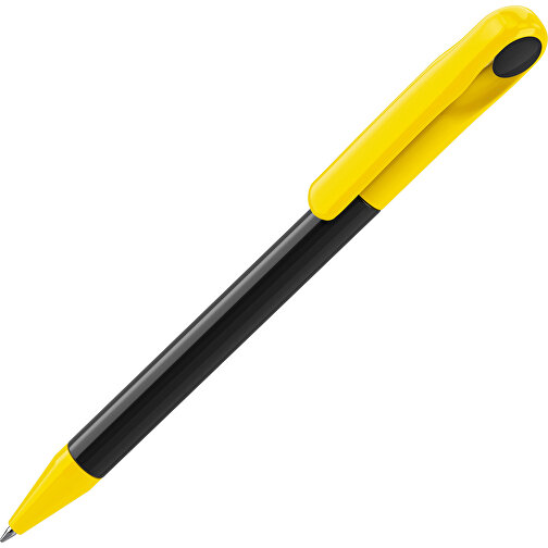 Prodir DS1 TPP Twist Kugelschreiber , Prodir, schwarz poliert / gelb, Kunststoff, 14,10cm x 1,40cm (Länge x Breite), Bild 1