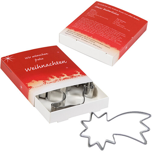 Backförmchen Premium-Box - Xmas - Komet + Engel , Papier, Edelstahl, 8,10cm x 1,50cm x 9,20cm (Länge x Höhe x Breite), Bild 3