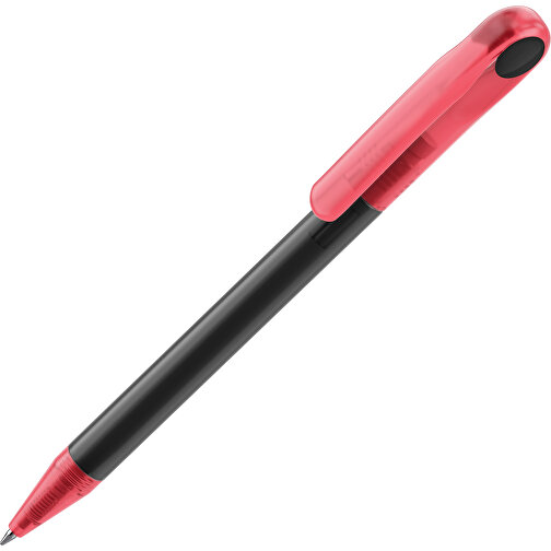 Prodir DS1 TFF Twist Kugelschreiber , Prodir, schwarz gefrostet / rot, Kunststoff, 14,10cm x 1,40cm (Länge x Breite), Bild 1