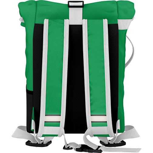 Rolltop Rucksack Comfort , tannengrün / weiß, Sublimation-fabric 200g - Polyester (PU), 29,50cm x 13,00cm x 33,00cm (Länge x Höhe x Breite), Bild 2