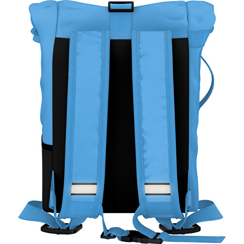 Rolltop Rucksack Comfort , hellblau, Sublimation-fabric 200g - Polyester (PU), 29,50cm x 13,00cm x 33,00cm (Länge x Höhe x Breite), Bild 2