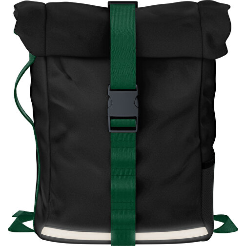Rolltop Rucksack Comfort , schwarz / dunkelgrün, Sublimation-fabric 240g - Polyester (PU), 29,50cm x 58,00cm x 16,00cm (Länge x Höhe x Breite), Bild 1