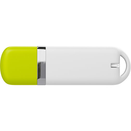 USB-Stick StylishDrive 2.0 , weiß / hellgrün MB , 32 GB , Gummiplastik, Kunststoff MB , 6,20cm x 0,75cm x 2,00cm (Länge x Höhe x Breite), Bild 2