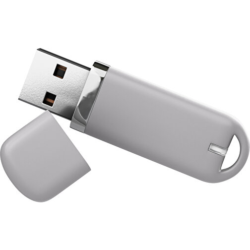 USB-Stick StylishDrive 2.0 , hellgrau MB , 16 GB , Gummiplastik, Kunststoff MB , 6,20cm x 0,75cm x 2,00cm (Länge x Höhe x Breite), Bild 1