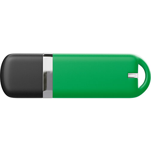 USB-Stick StylishDrive 2.0 , grün /schwarz MB , 16 GB , Gummiplastik, Kunststoff MB , 6,20cm x 0,75cm x 2,00cm (Länge x Höhe x Breite), Bild 2