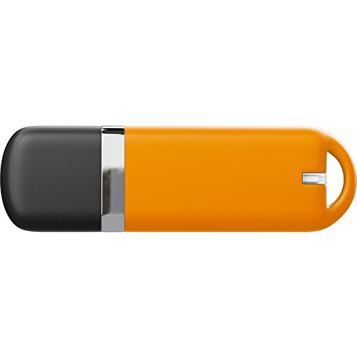 USB-Stick StylishDrive 2.0 , gelborange /schwarz MB , 16 GB , Gummiplastik, Kunststoff MB , 6,20cm x 0,75cm x 2,00cm (Länge x Höhe x Breite), Bild 2