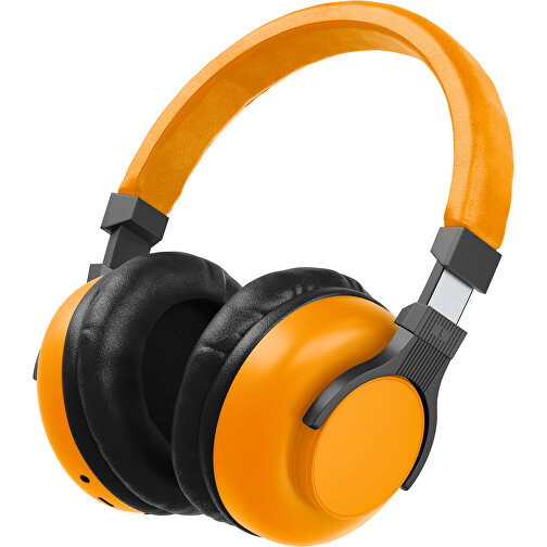 Bluetooth-ANC-Kopfhörer SilentHarmony Inkl. Individualisierung , gelborange / schwarz, Kunststoff, 20,00cm x 10,00cm x 17,00cm (Länge x Höhe x Breite), Bild 1