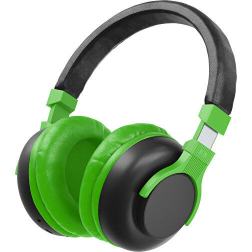 Bluetooth-ANC-Kopfhörer SilentHarmony Inkl. Individualisierung , schwarz / grasgrün, Kunststoff, 20,00cm x 10,00cm x 17,00cm (Länge x Höhe x Breite), Bild 1