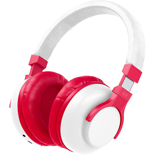 Bluetooth-ANC-Kopfhörer SilentHarmony Inkl. Individualisierung , weiß / ampelrot, Kunststoff, 20,00cm x 10,00cm x 17,00cm (Länge x Höhe x Breite), Bild 1