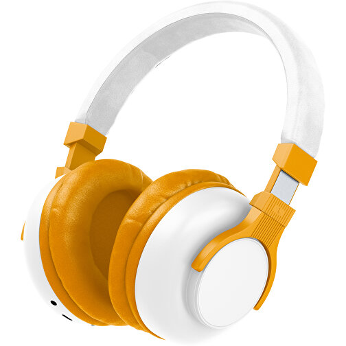 Bluetooth-ANC-Kopfhörer SilentHarmony Inkl. Individualisierung , weiß / kürbisorange, Kunststoff, 20,00cm x 10,00cm x 17,00cm (Länge x Höhe x Breite), Bild 1