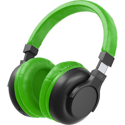 Bluetooth-ANC-Kopfhörer SilentHarmony Inkl. Individualisierung , schwarz / grasgrün, Kunststoff, 20,00cm x 10,00cm x 17,00cm (Länge x Höhe x Breite), Bild 1