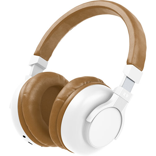 Bluetooth-ANC-Kopfhörer SilentHarmony Inkl. Individualisierung , weiß / erdbraun, Kunststoff, 20,00cm x 10,00cm x 17,00cm (Länge x Höhe x Breite), Bild 1