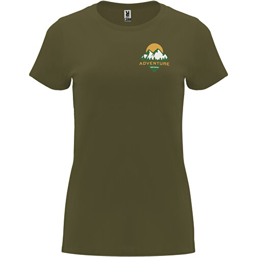 Capri T-Shirt Für Damen , militar green, Single jersey Strick 100% Baumwolle, 170 g/m2, 3XL, , Bild 2