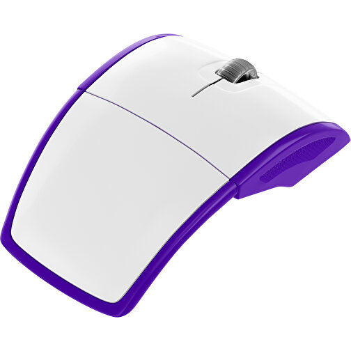 Klappmaus MaxFold , weiß / violet, Kunststoff, 11,30cm x 2,50cm x 5,80cm (Länge x Höhe x Breite), Bild 1