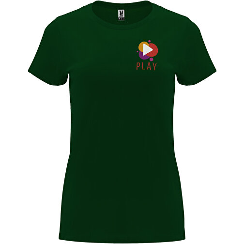Capri T-Shirt Für Damen , dunkelgrün, Single jersey Strick 100% Baumwolle, 170 g/m2, XL, , Bild 2