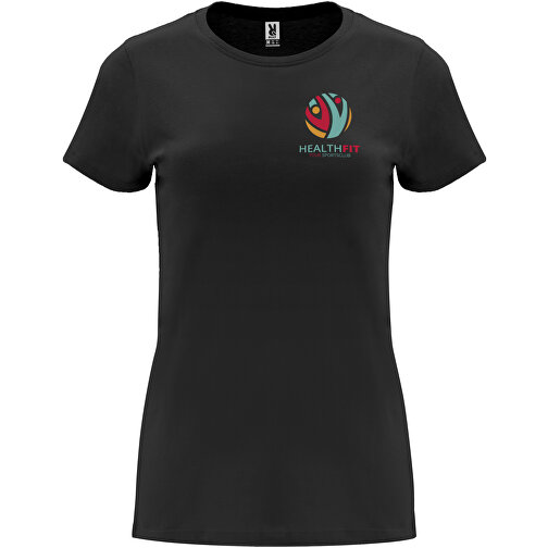 Capri T-Shirt Für Damen , schwarz, Single jersey Strick 100% Baumwolle, 170 g/m2, L, , Bild 2